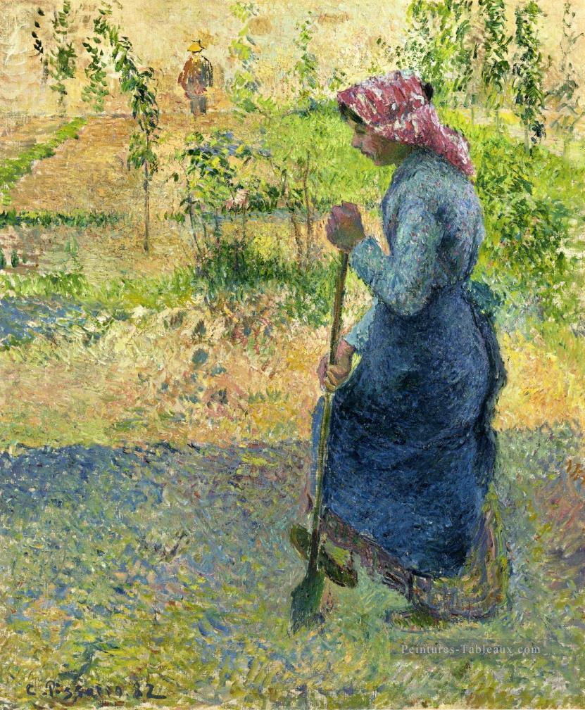 paysanne couchant 1882 Camille Pissarro Peintures à l'huile